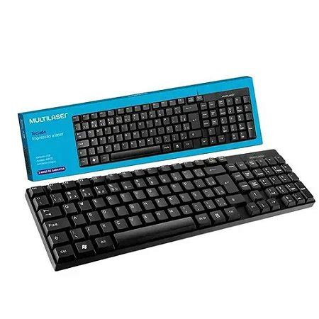 Teclado Fio Usb Multilaser Tc Slim Laser Abnt Preto Perform