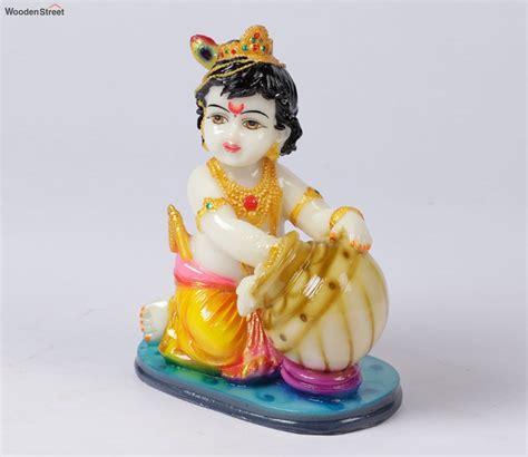 Buy Handpainted Lord Krishna Idol Makhan Chor God Figurines At Off