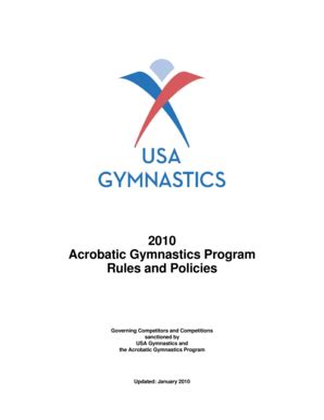 Fillable Online Usagym Acrobatic Gymnastics Program Rules And Bb