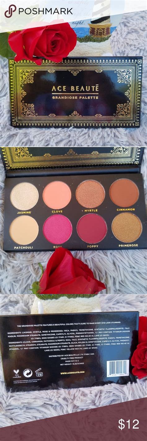 4x25 ACE BEAUTE GRANDIOSE EYESHADOW PALETTE NWT Light Peach Pink