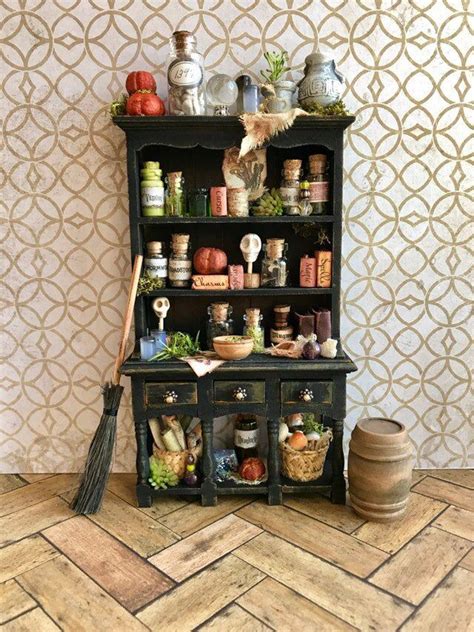 Reserved For Mary Miniature Witch Cupboard 1 12 Scale Halloween