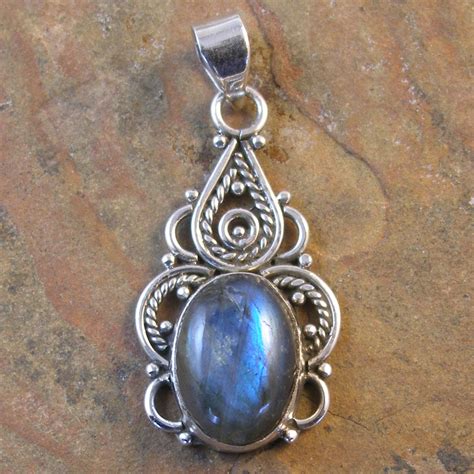 Sterling Silver Labradorite Pendant X Mm Transglobal Trading