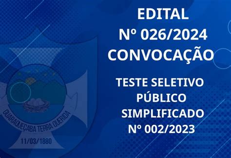 Notícia TESTE SELETIVO PÚBLICO SIMPLIFICADO Nº 002 2023 Prefeitura