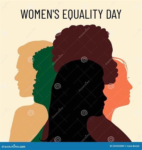 Women`s Equality Day. Poster with Different Women Stock Vector ...