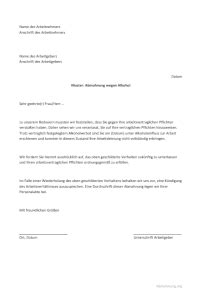 Schriftliche Abmahnung Muster Kostenlos