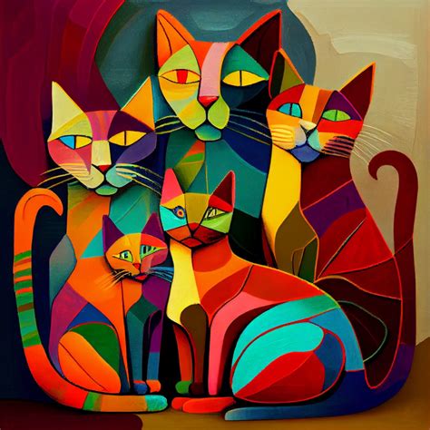 Picasso Cubism Cat Art Print Perfect Gift For Cat And Art Etsy