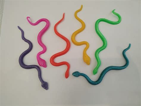 BOX-054 6pc STRETCH STICKY TOY SNAKE - Mercury Wholesalers