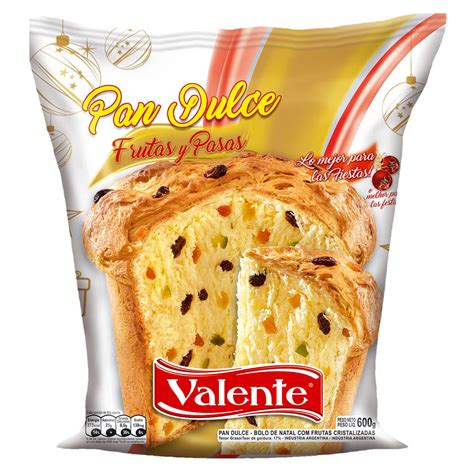 Pan Dulce Valente Con Fruta 600 Gr Disco