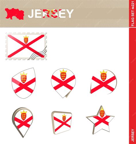 Premium Vector | Jersey flag set flag set 221 vector