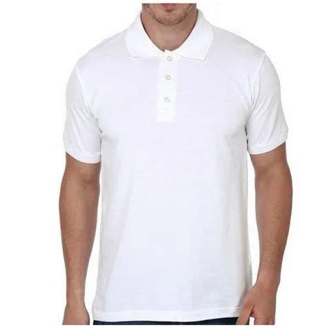 Collar Polo Cotton Mens White Polo T Shirts Size M Xxl At Rs