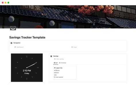 Savings Notion Template