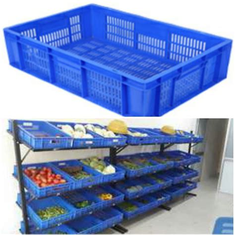 Square Blue Plastic Vegetable Crate For Display At Rs In Bhopal