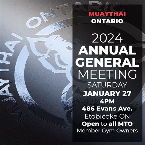 2024 Annual General Meeting Muaythai Ontario