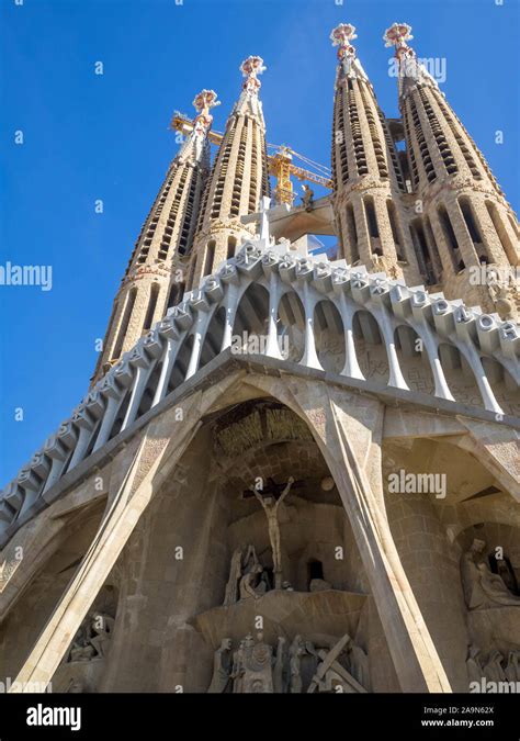 Passionsfassade Basilika Templo Expiatorio De La Sagrada Familia