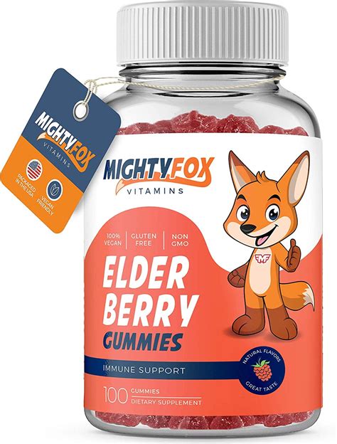 MIGHTY FOX VITAMINS Elderberry Gummies for Kids with Sambucus ...