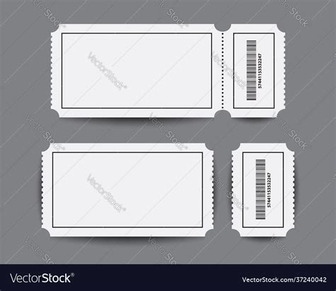 Paper stub ticket templates with two parts Vector Image