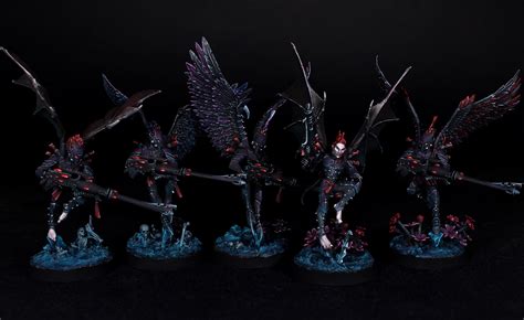 Painted Miniatures Drukhari Scourges Squad Warhammer K Etsy