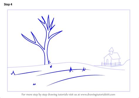 How to Draw Snow Scenery (Winter Season) Step by Step | DrawingTutorials101.com