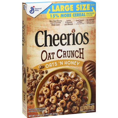 Cheerios Oat Crunch Oats N Honey Large Size Cereal And Breakfast Foods Mackenthuns