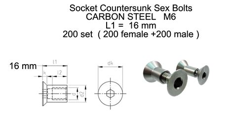 Inquiry Countersunk Sex Bolts