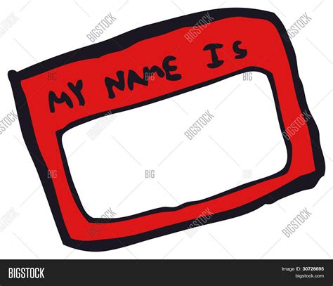 Cartoon Name Tag Image & Photo | Bigstock