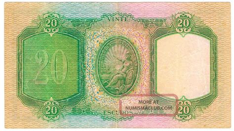 Portuguese Banknote 20 Escudos 1951 Luiz De Menezes