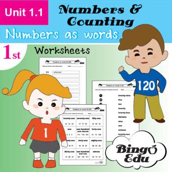 St Grade Numbers Counting Numbers As Words Worksheets By Bingo Edu