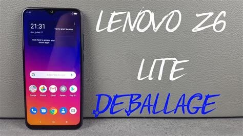 Lenovo Z6 Lite déballage et prise en main YouTube