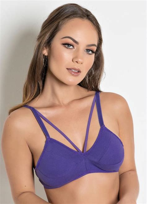 Sutiã Strappy Roxo sem Bojo Alma Dolce