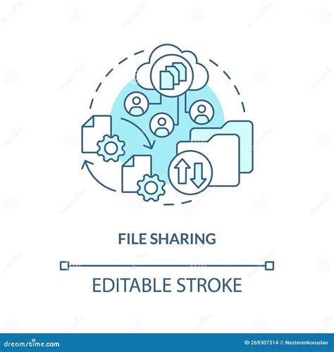 File Sharing Turquoise Concept Icon Stock Vector Illustration Of