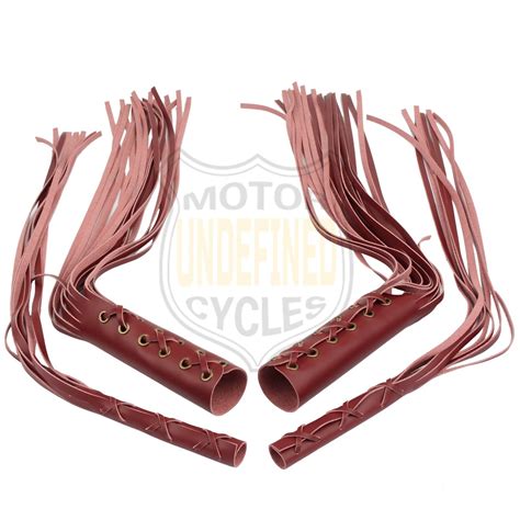 Motorcycle Universal Leather Handlebar Grip Tassel W Clutch Lever