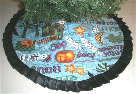 Pencil/Tapered Halloween Tree Skirt 32 Blue with