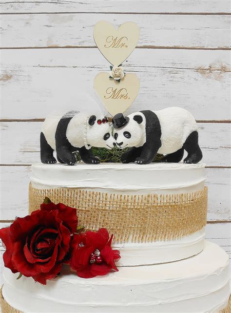 Panda Bear Animal Wedding Cake Topper Zoo Animal Cake Decor Etsy