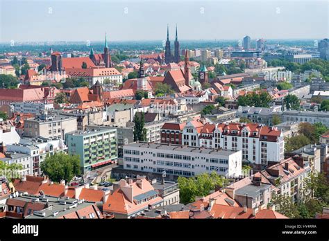 Poland Wroclaw Breslau View From St Elisabeth Church Bazylika W