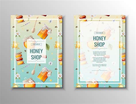 Premium Vector Flyer Template With Honey Products Honey Shop Healthy