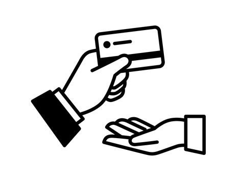 Outline hand and credit card icon 3537675 Vector Art at Vecteezy