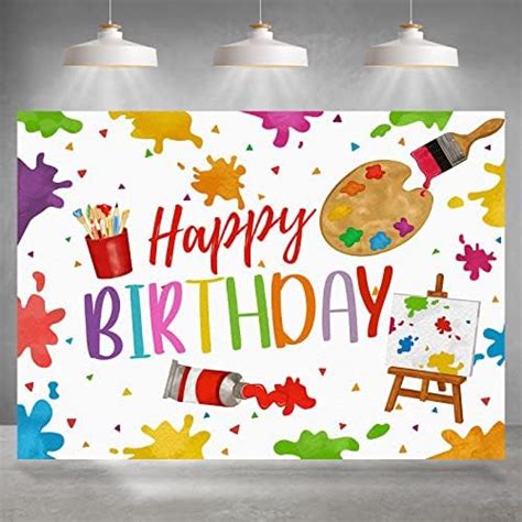 Rsuuinu Happy Birthday Backdrop Art Theme Paint Birthday