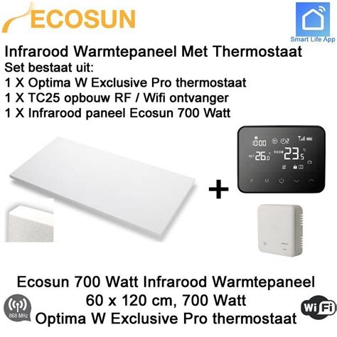 Ecosun Infrarood Paneel Watt X Cm Met Optima W Exclusive