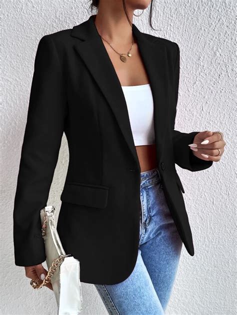 SHEIN Frenchy Blazer de cuello con solapa con diseño de solapa con