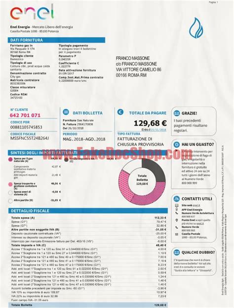 Italy Enel Energia Bill PSD Template Fakedocshop