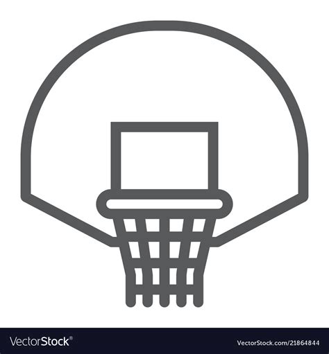 Basketball Hoop Line Icon Game And Sport Vector Image