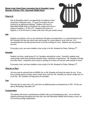 Fillable Online IGSMA Solo Ensemble Contest Form Fax Email Print