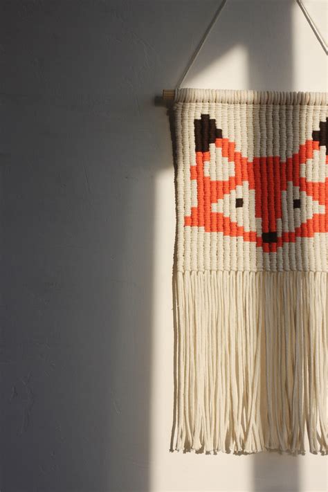 Macrame Fox Pattern Diy Macrame Pdf Tutorial Wall Hanging For Etsy