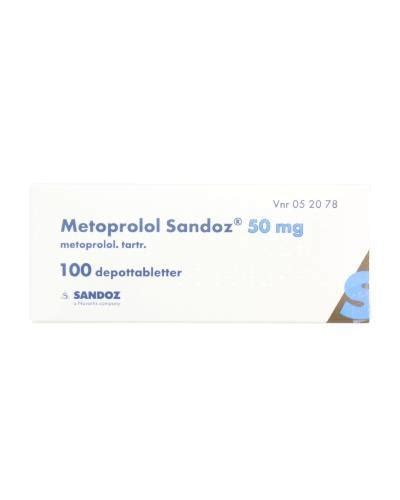 Metoprolol Sandoz 50 Mg Depottabletter 100 Stk Apotek 1