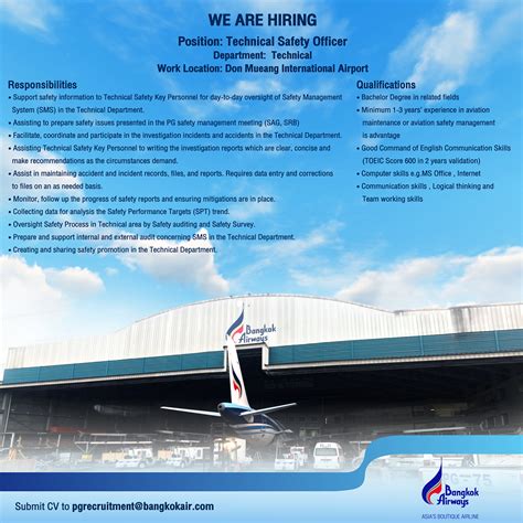 Bangkok Airways Technical Safety Officer Toeic