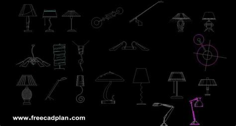 table lamps dwg cad blocks download - free cad plan