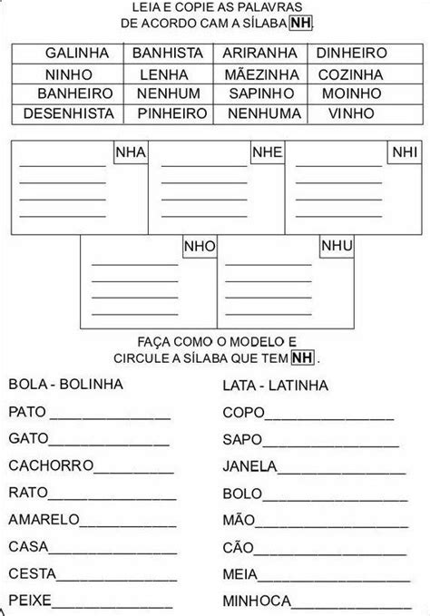 Resultado De Imagem Para Escrita De Palavras Nh Ch Lh 188