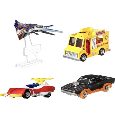 Hot Wheels Marvel Premium 4 Pack Bundle 4 Hot Wheels Vehicles Inspired By Marvel Characters