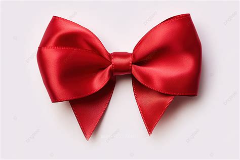 A Red Satin Bow On A White Background High Resolution Lucky Ribbon