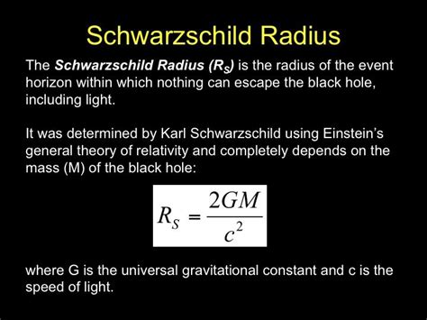 The Schwarzschild Radius | Physics and mathematics, Astrophysics ...